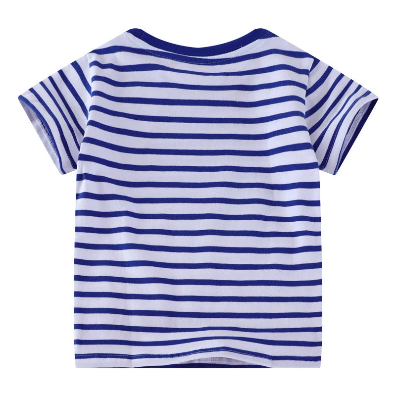 Unisex Baumwoll-T-Shirt mit buntem Baustellenmotiv Drune