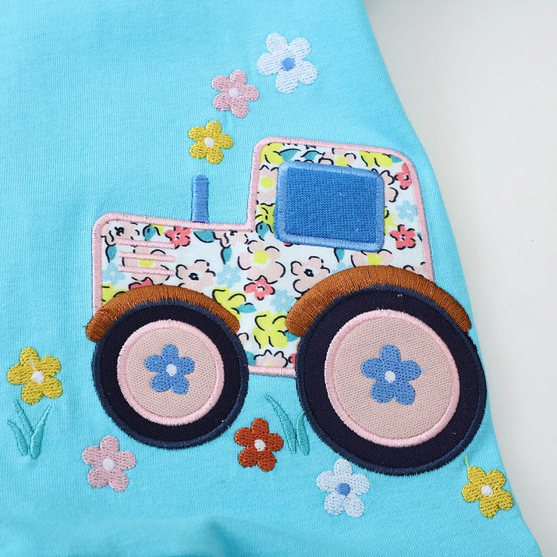 Mädchen Tüllkleid mit verspieltem Lama- und Traktor-Design Drune