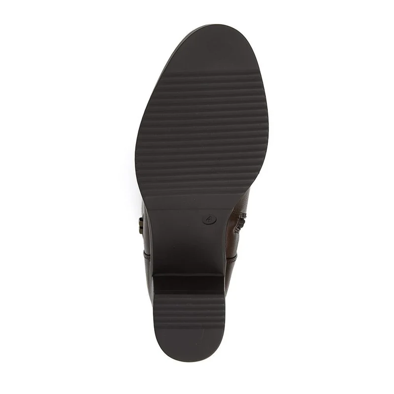 Block-Heeled Long Boots - WK40013 / 326 375 - Chocolate