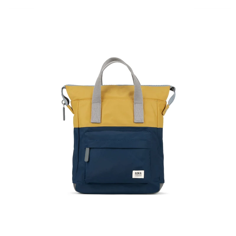 ROKA Kreativer Abfall Bantry B Midnight / Senf Kleine Tasche aus recyceltem Nylon