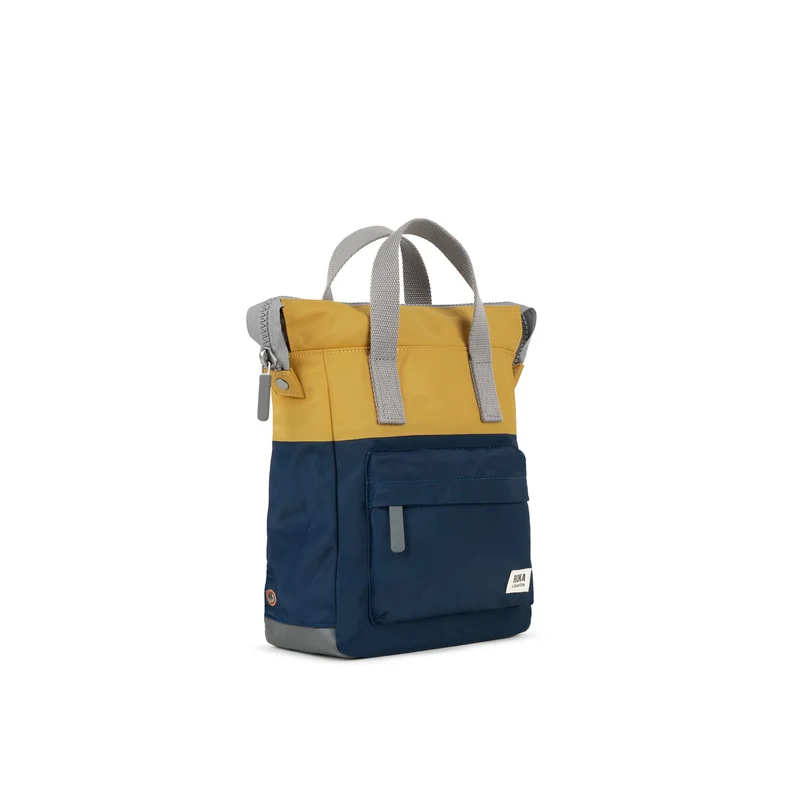 ROKA Kreativer Abfall Bantry B Midnight / Senf Kleine Tasche aus recyceltem Nylon
