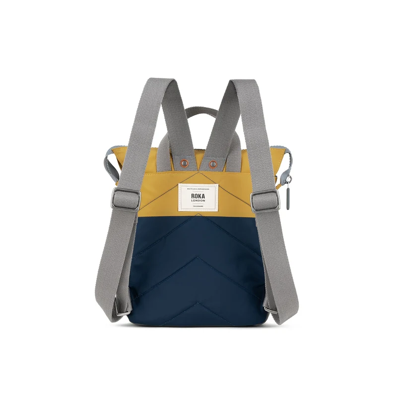 ROKA Kreativer Abfall Bantry B Midnight / Senf Kleine Tasche aus recyceltem Nylon