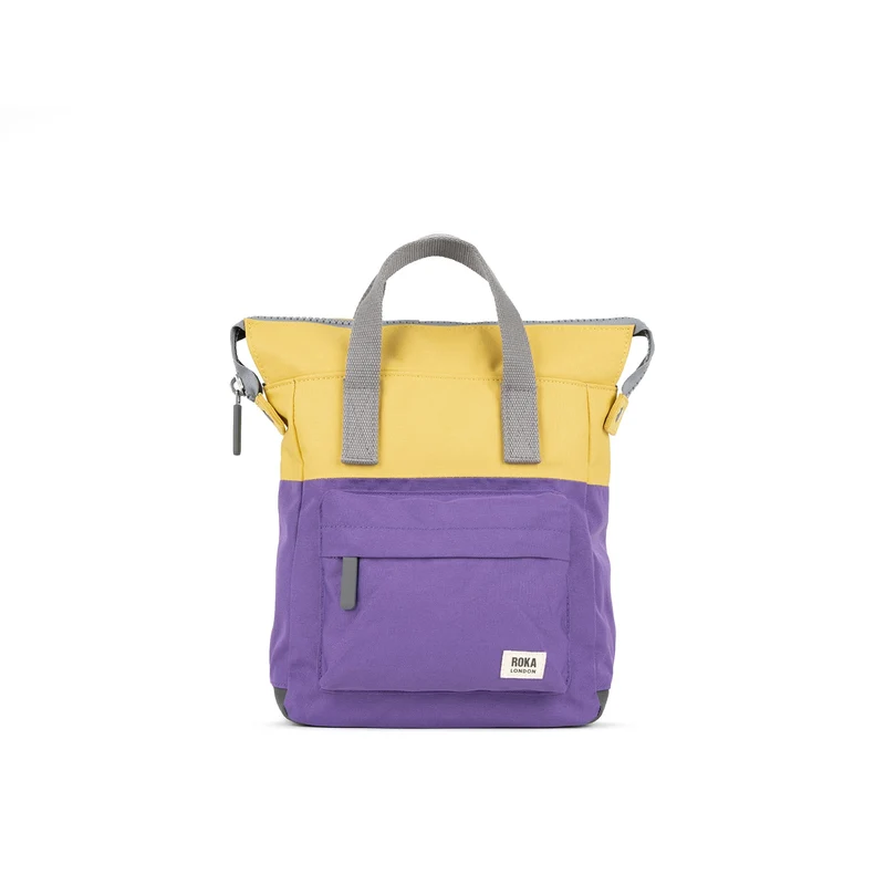 ROKA Kreativer Abfall Bantry Kleine Tasche aus recyceltem Canvas, Imperial Purple/Bamboo