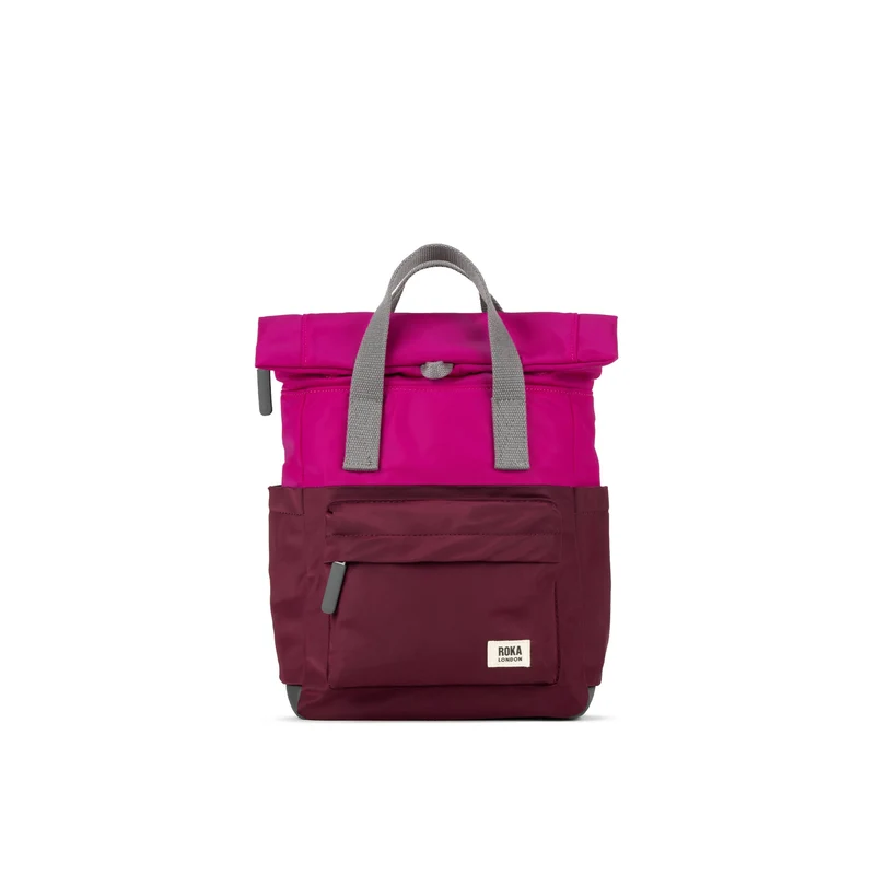 ROKA Kreativer Abfall Canfield B Pflaumen-/Bonbonfarbene kleine Tasche aus recyceltem Nylon