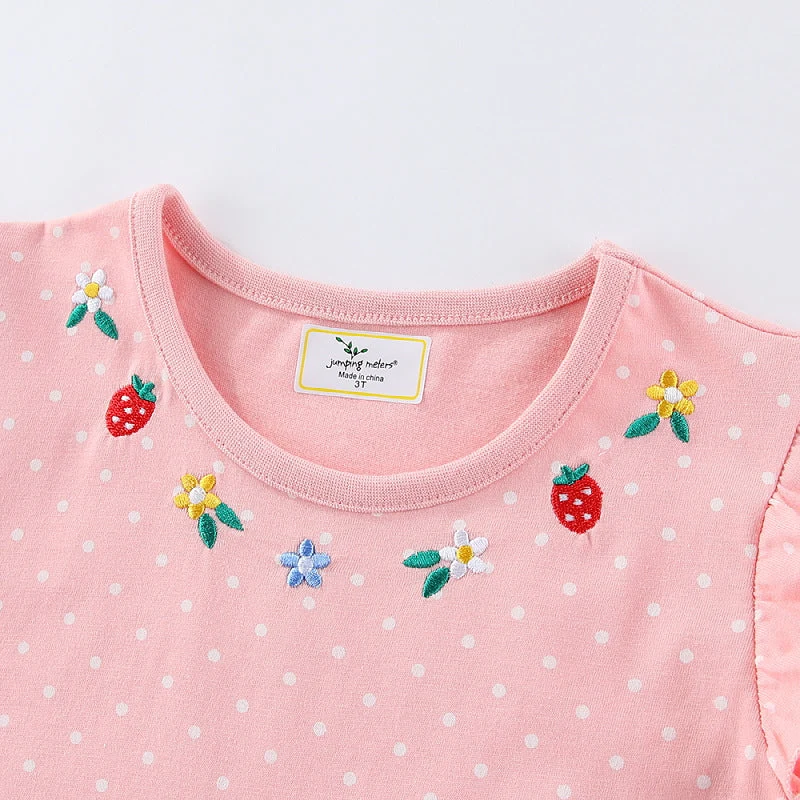 Mädchen Tüllkleid mit niedlichen Hasen- und Blumenstickereien Drune