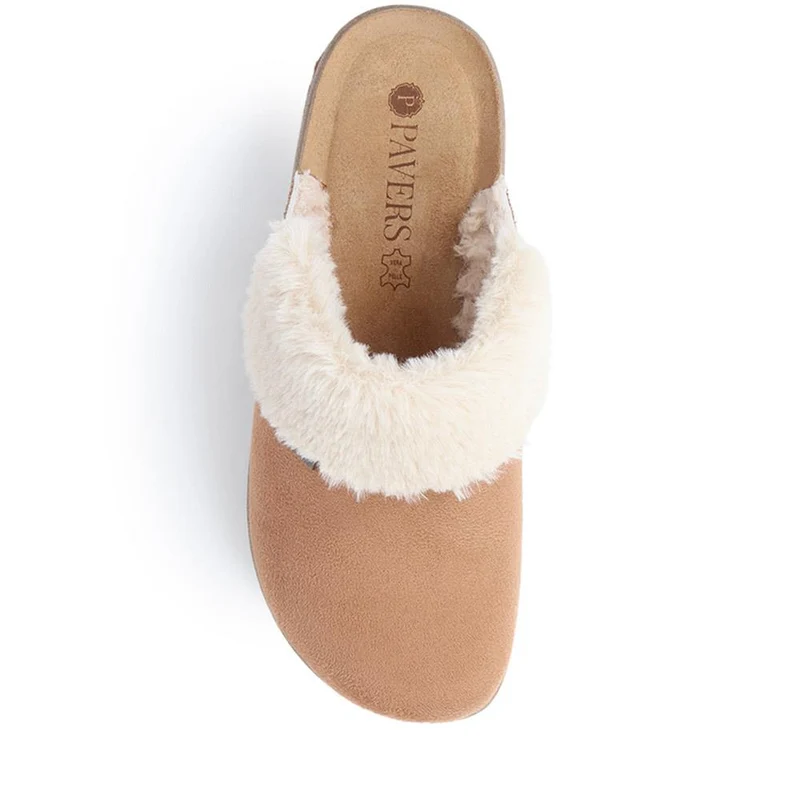 Faux-Fur Slipper Mules - INB40011 / 326 245 - Camel