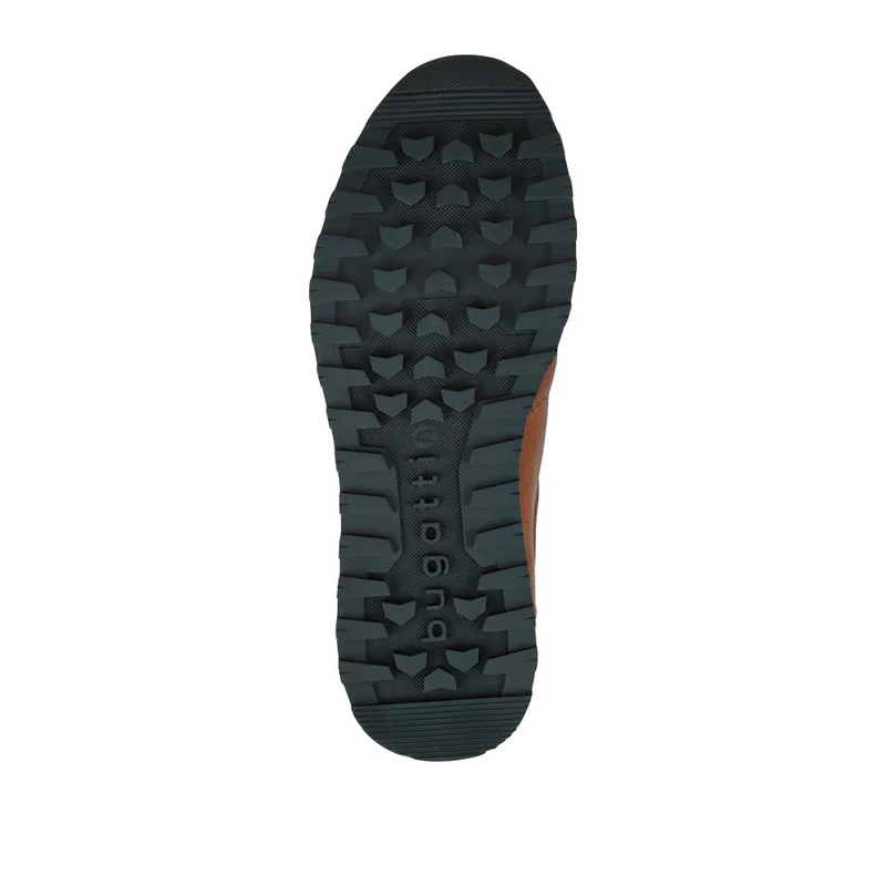 Casual Leather Lace-Up Trainers - BUG42501 / 327 671 - Brown