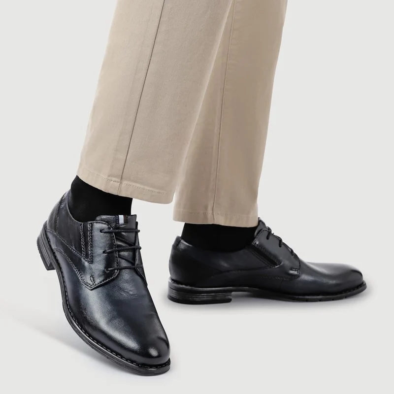 Smart Leather Lace-Up Shoes - BUG42503 / 327 673 - Navy