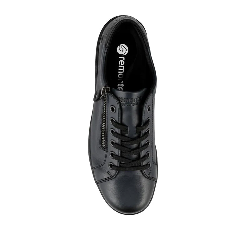 Leather Lace-Up Trainers - DRS39505 / 325 415 - Navy