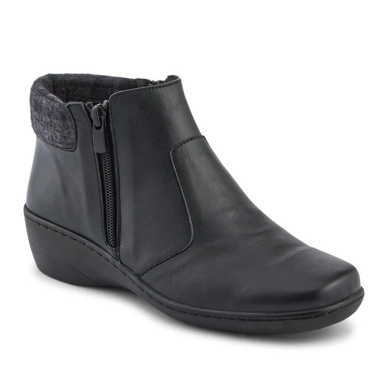 Wide-Fit Leather Lightweight Ankle Boots - LUCK42000 / 328 506
