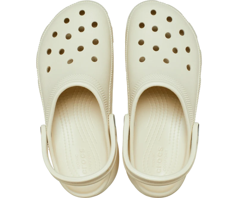 Crocs Klassischer Unisex-Plateau-Clog – Knochen