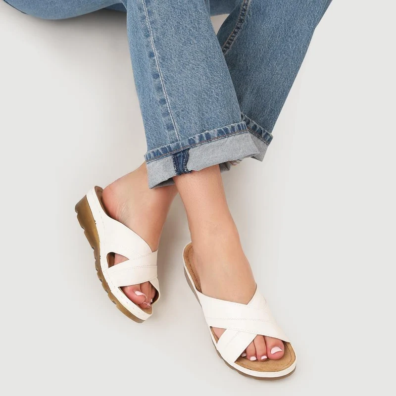 Crossover Mule Sandals - SERAY33007 / 320 090 - White
