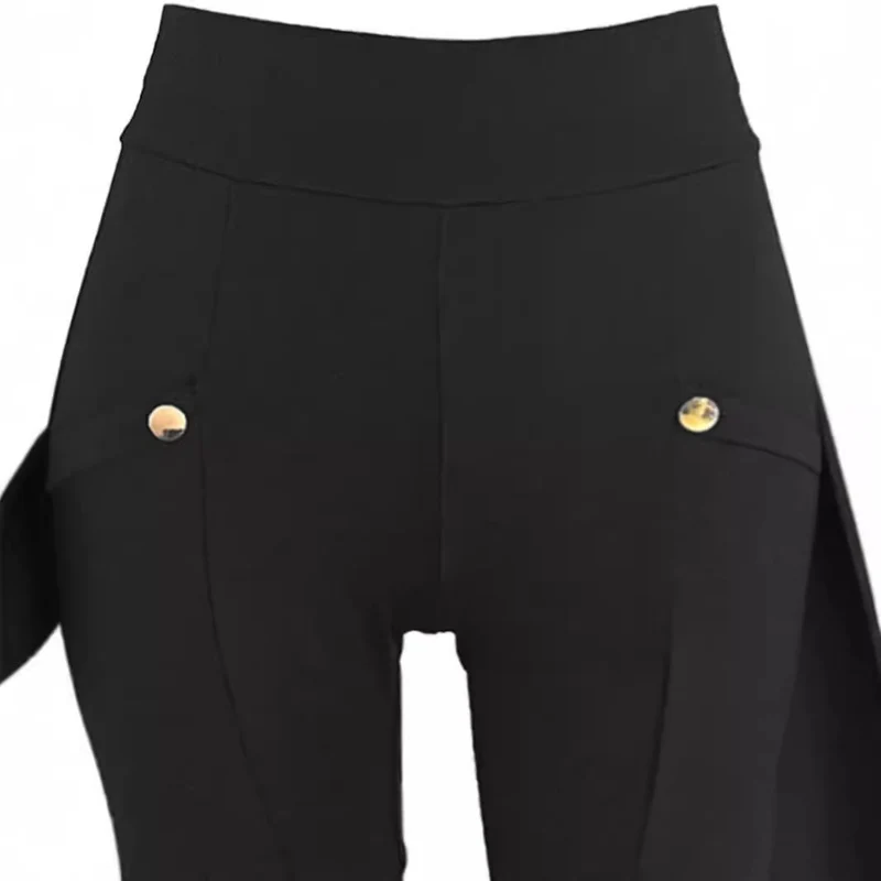 Damen Sportliche Premium-Hose mit praktischen Seitentaschen und Druckknopfdetails Drune