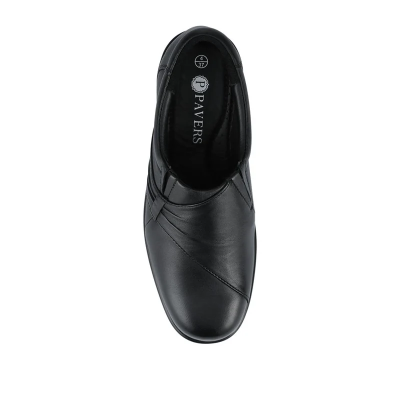 Smart Leather Slip-On Shoes - KF42001 / 328 024 - Black