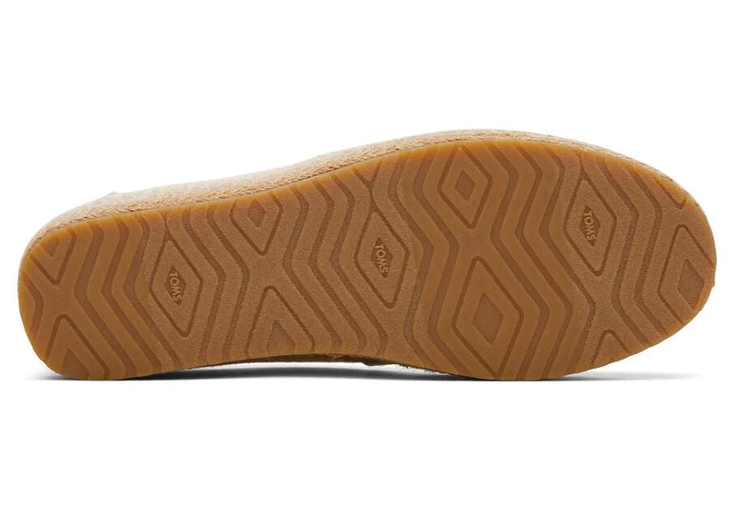 TOMS Plateau-Espadrille „Valencia“ für Damen – Dunkles, natürliches Metallic-Leinen