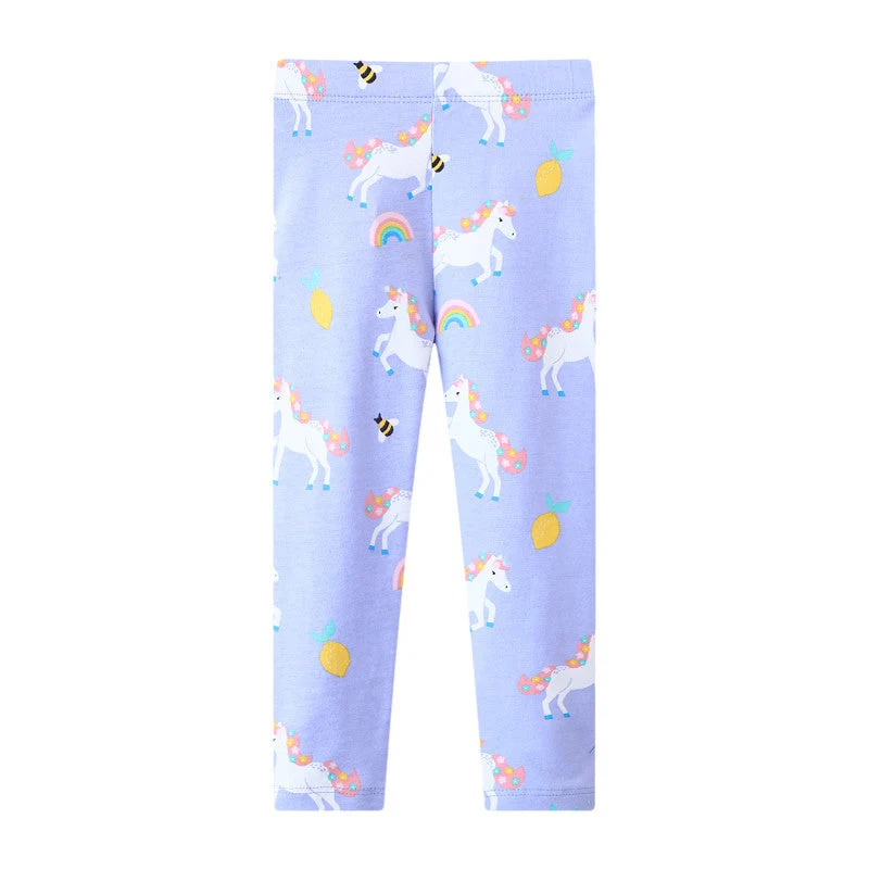 Mädchen Leggings mit fröhlichem Einhorn- und Obstmotiv Drune