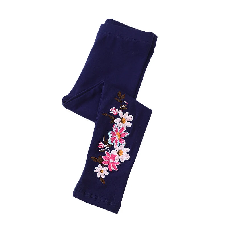Mädchen Leggings mit floralem Stickdesign Drune