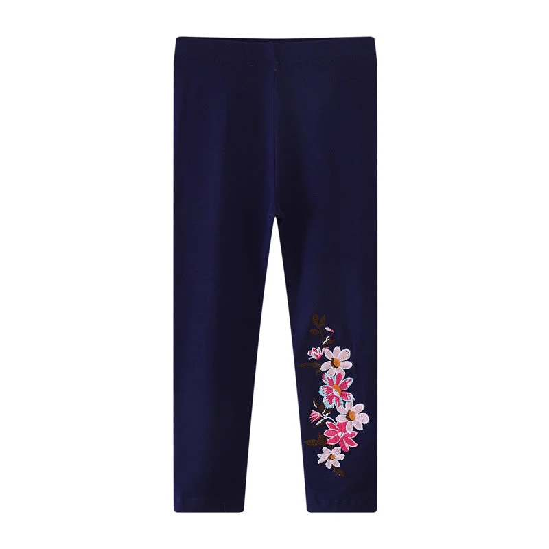 Mädchen Leggings mit floralem Stickdesign Drune