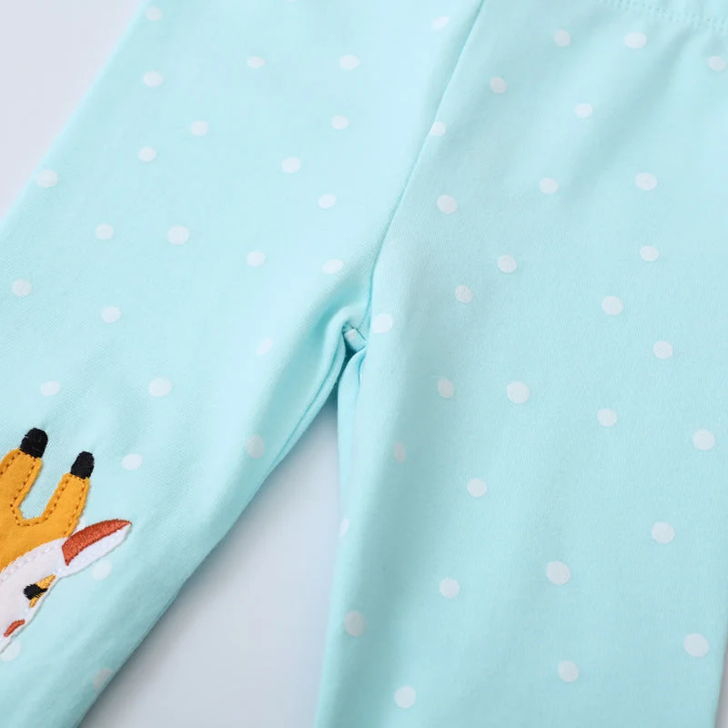 Mädchen Leggings mit entzückender Giraffen- und Regenbogenapplikation Drune