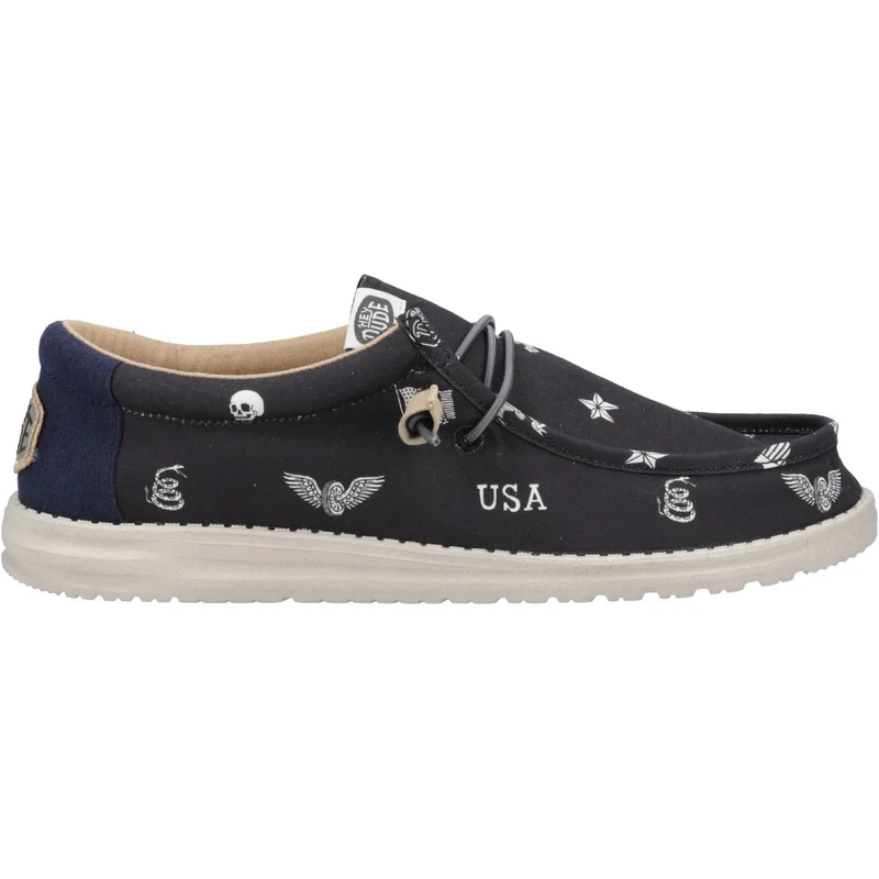 Hey Dude Herrenschuh Wally Stars n Skulls – Schwarz