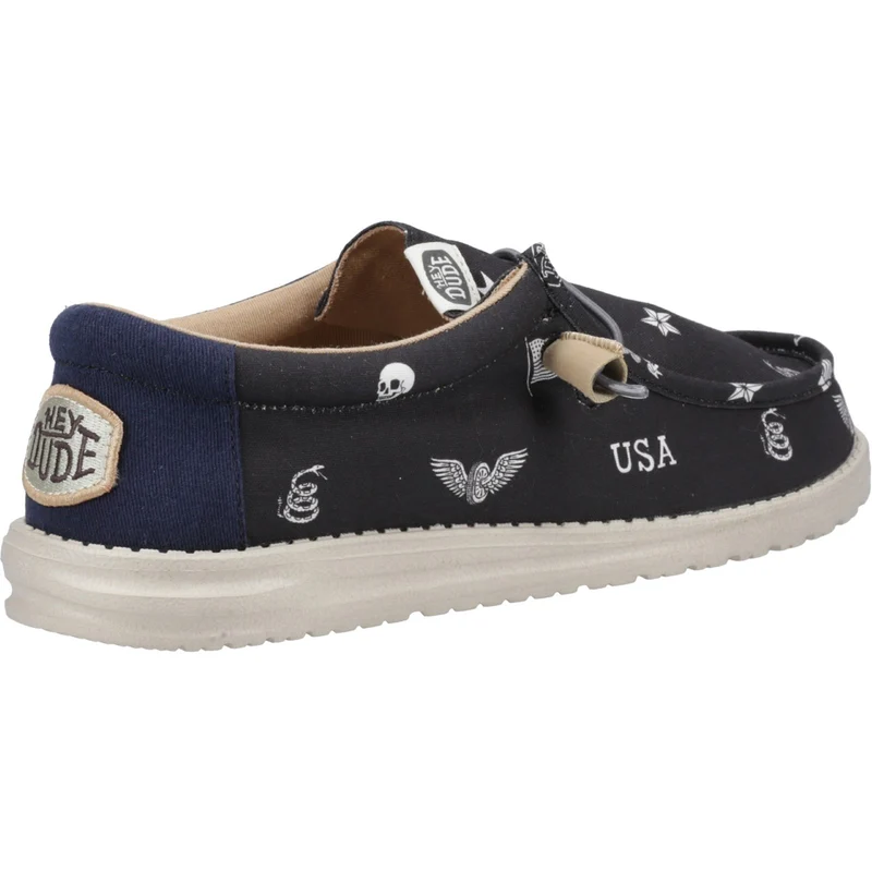 Hey Dude Herrenschuh Wally Stars n Skulls – Schwarz