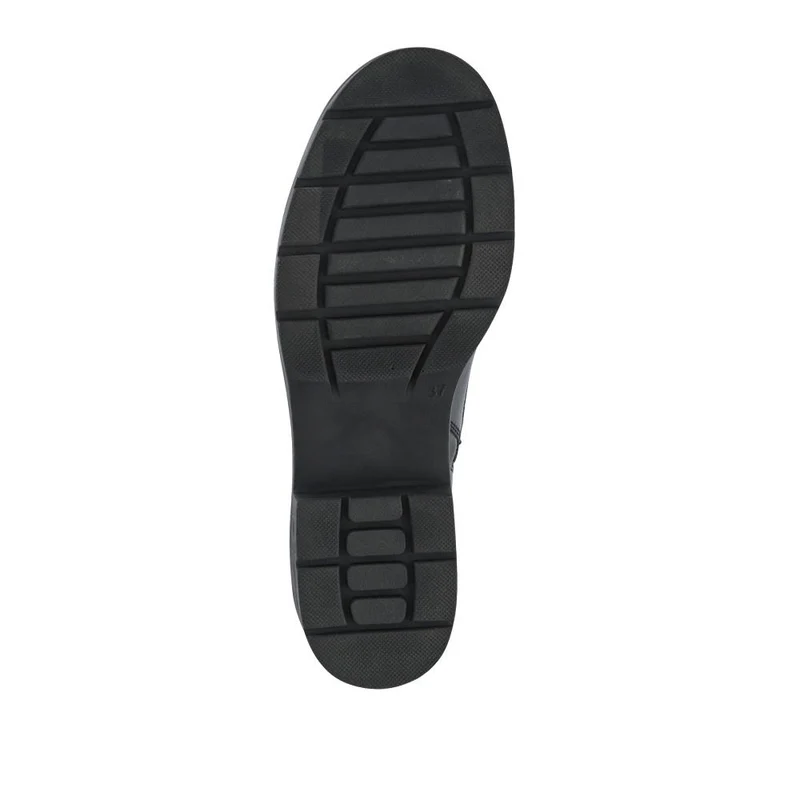 Leather Lace-Up Boots With Inside Zip - DDIN42004 / 328 316 - Black