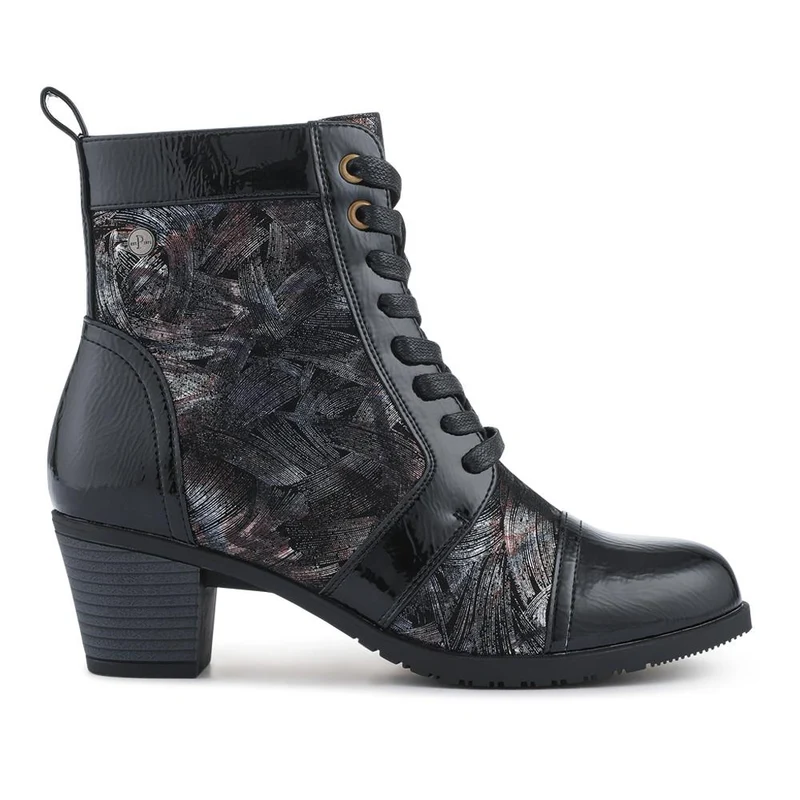 Block-Heeled Ankle Boots - SENBO42002 / 328 390 - Black Multi
