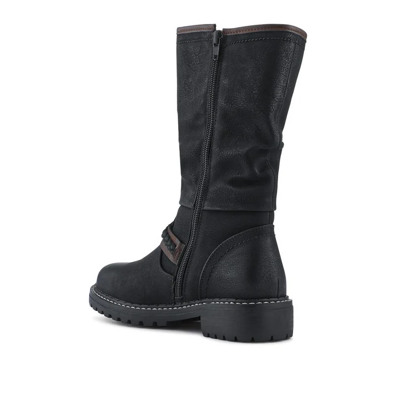 Buckle Mid Calf Boots - TELOO38009 / 324 493 - Black