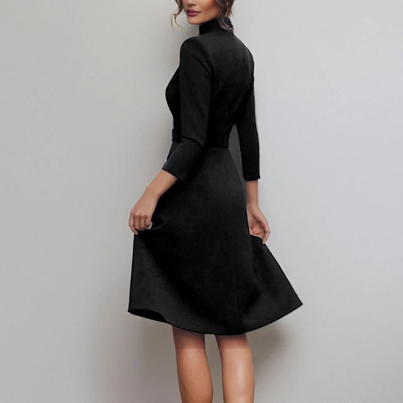 Damen Elegantes Etuikleid mit Taillengürtel und strukturiertem Schnitt Drune