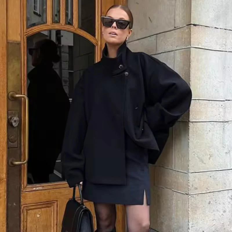 Drune | Damen Kurzer Übergröße Trenchcoat für Den Herbst