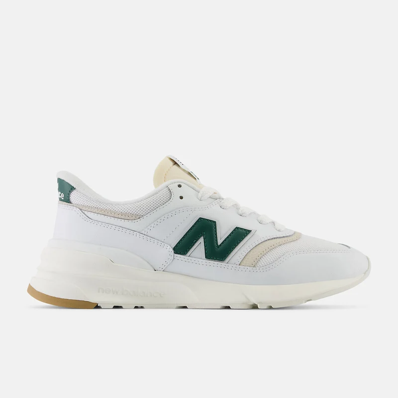 New Balance Herren 997 Fashion Trainers - Weiß / Nachtwachegrün