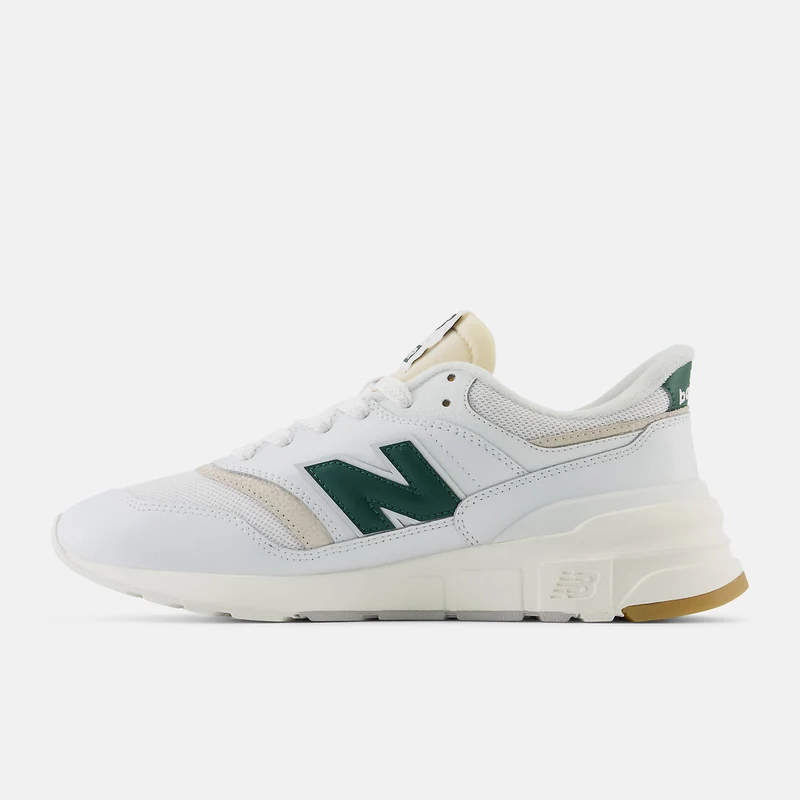 New Balance Herren 997 Fashion Trainers - Weiß / Nachtwachegrün