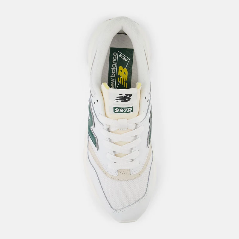 New Balance Herren 997 Fashion Trainers - Weiß / Nachtwachegrün
