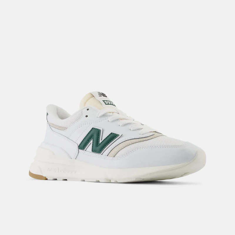 New Balance Herren 997 Fashion Trainers - Weiß / Nachtwachegrün