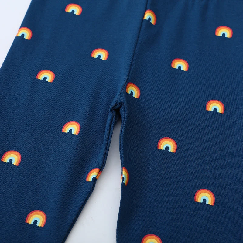 Mädchen Leggings mit buntem Regenbogenmotiv Drune