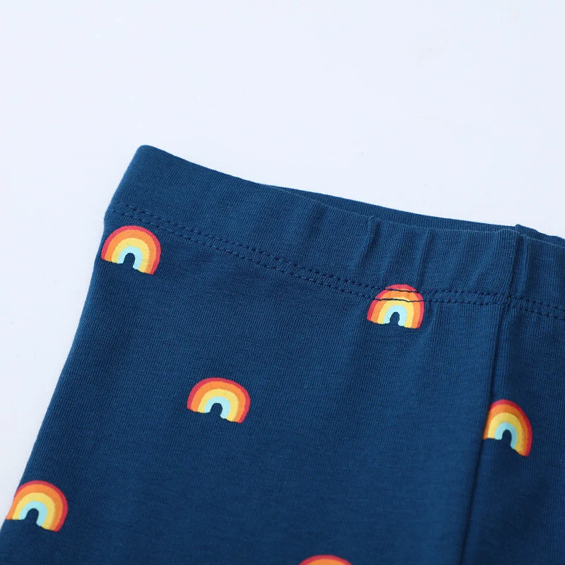 Mädchen Leggings mit buntem Regenbogenmotiv Drune