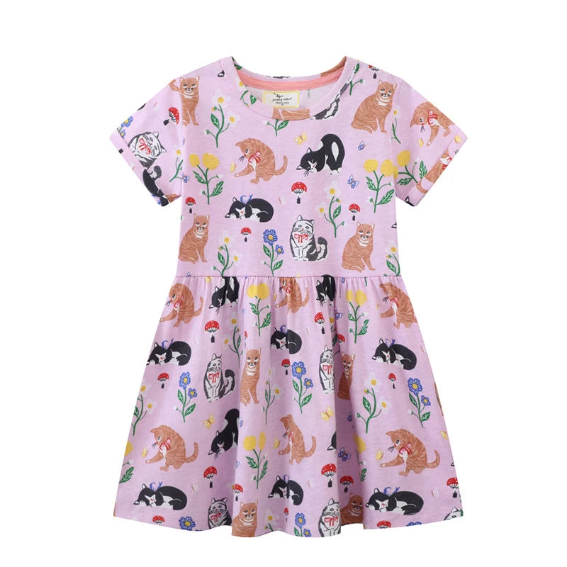 Mädchen T-Shirt Kleid mit kreativem Taschenmotiv Drune