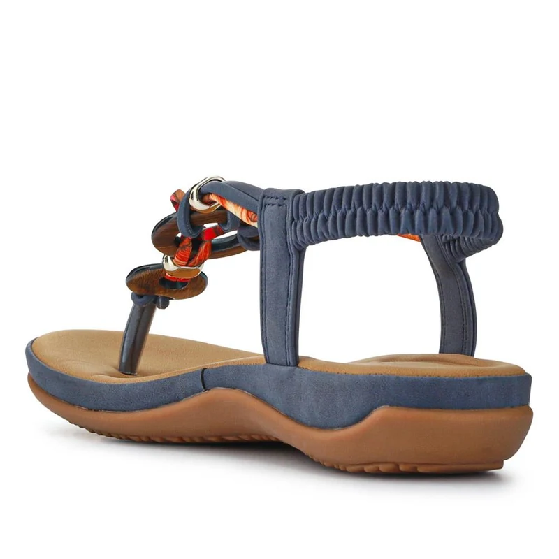 Elasticated Toe Post Sandals - BAIZH41046 / 327 216 - Denim