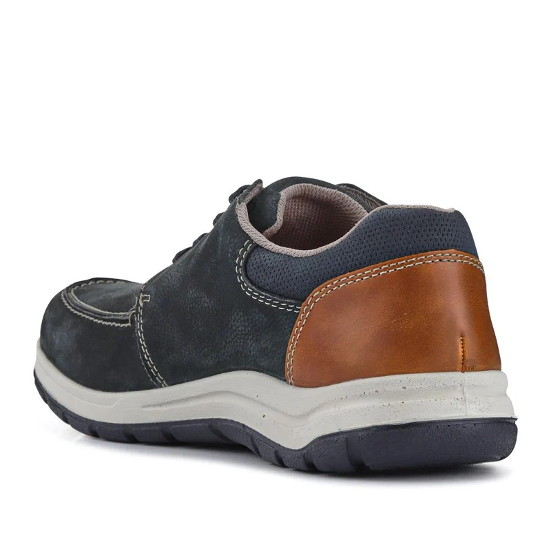 Wide-Fit Casual Leather Shoes - RKR41525 / 326 759 - Navy