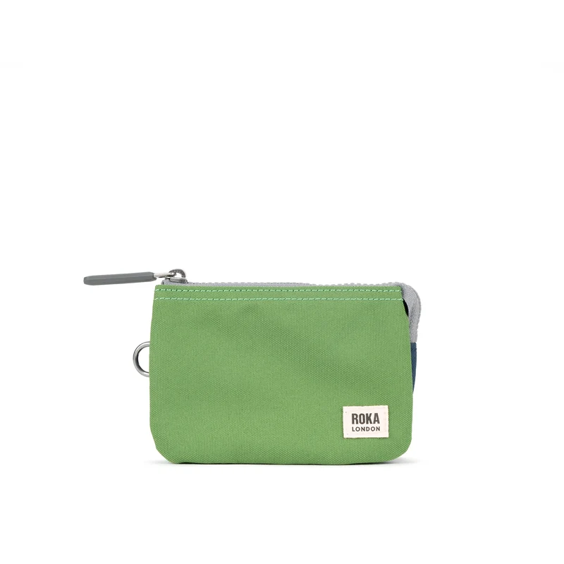ROKA Kreativer Abfall Carnaby Kleine Tasche aus recyceltem Canvas in Dunkelblau/Laubgrün