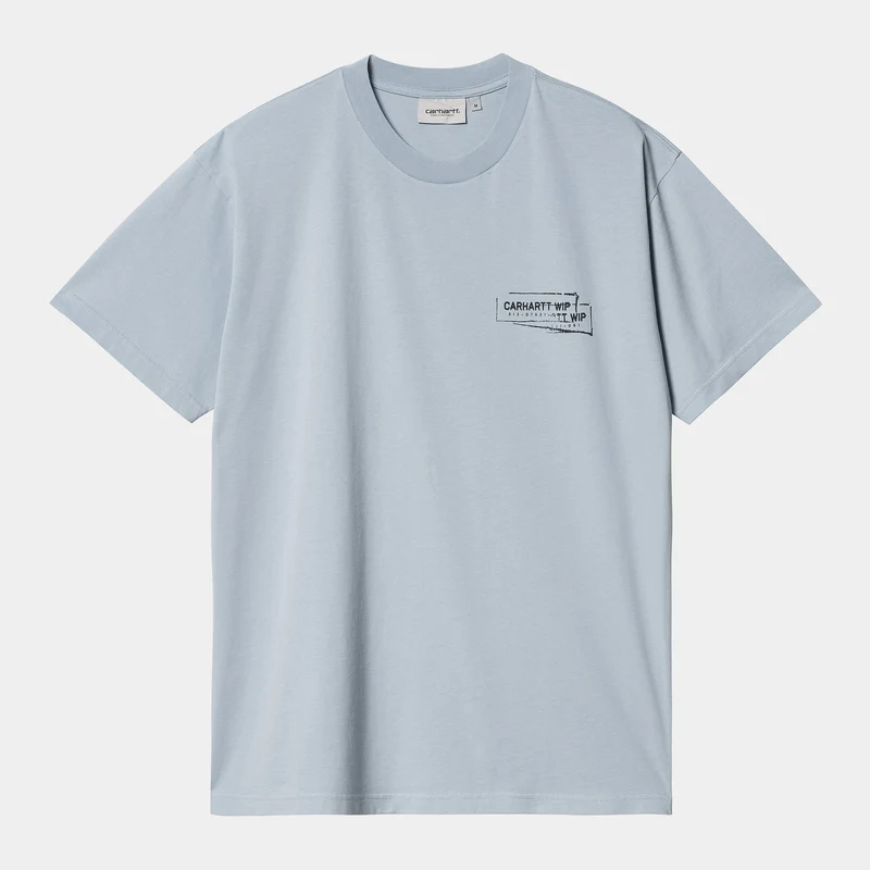 Carhartt WIP Herren-Stempel-T-Shirt – Misty Sky