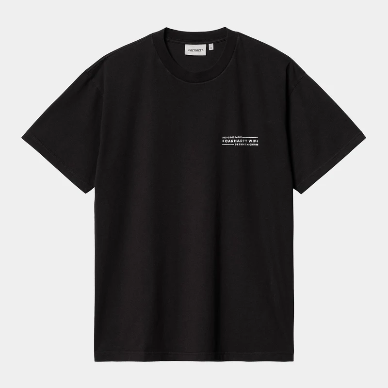 Carhartt WIP Herren-Stempel-T-Shirt – Schwarz