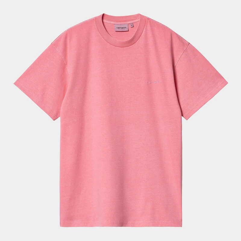 Carhartt WIP Herren-T-Shirt mit Duster-Schriftzug – Charm Pink