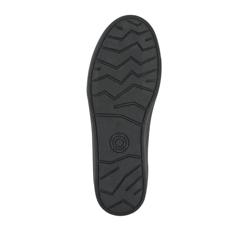 Leather Zip-Fasten Slip-On Shoes - BRK42006 / 327 976 - Black