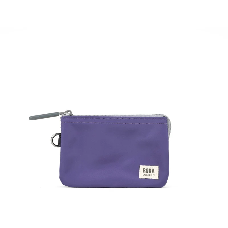 ROKA Kreativer Abfall Carnaby Kleine Handtasche aus recyceltem Nylon, schwarz/rötlich-braun