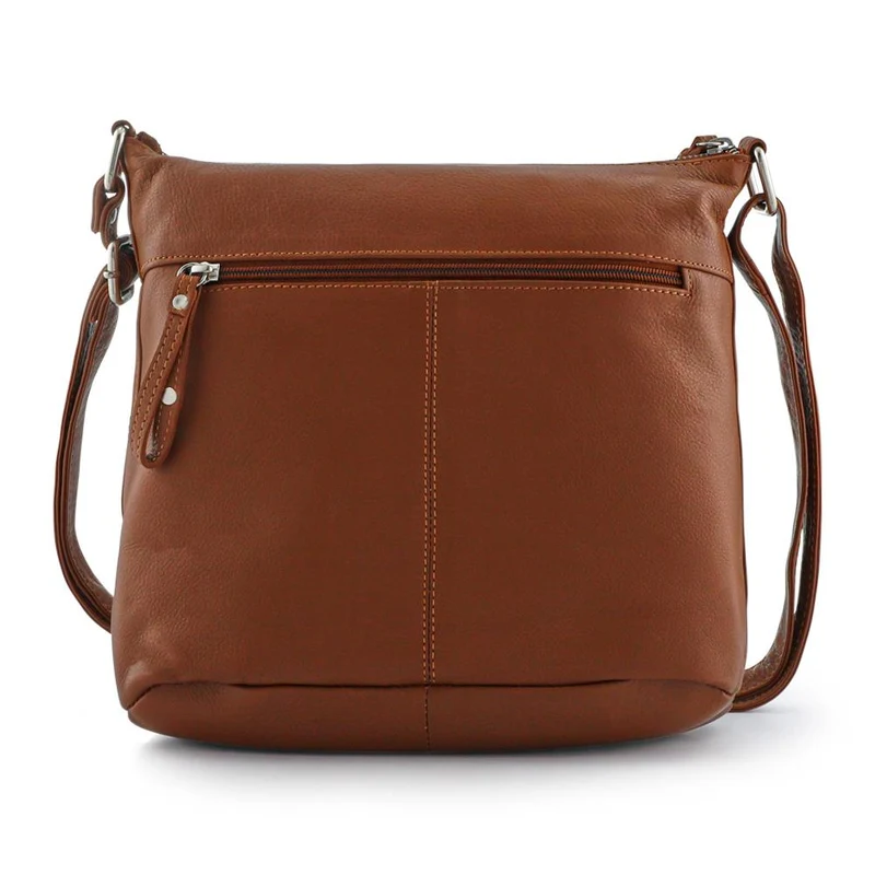 Leather Daily Zip-Close Crossbody Bag - JWNBG41003 / 327 771 - Tan
