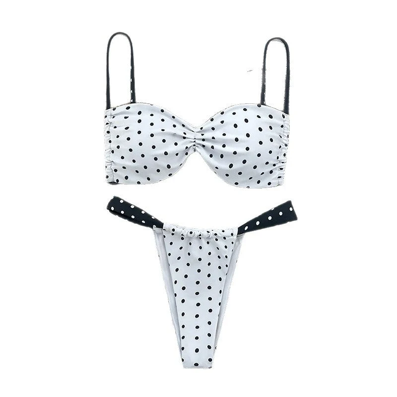 Damen Bikini-Set mit verspieltem Polka-Dot Design und verstellbaren Trägern Drune