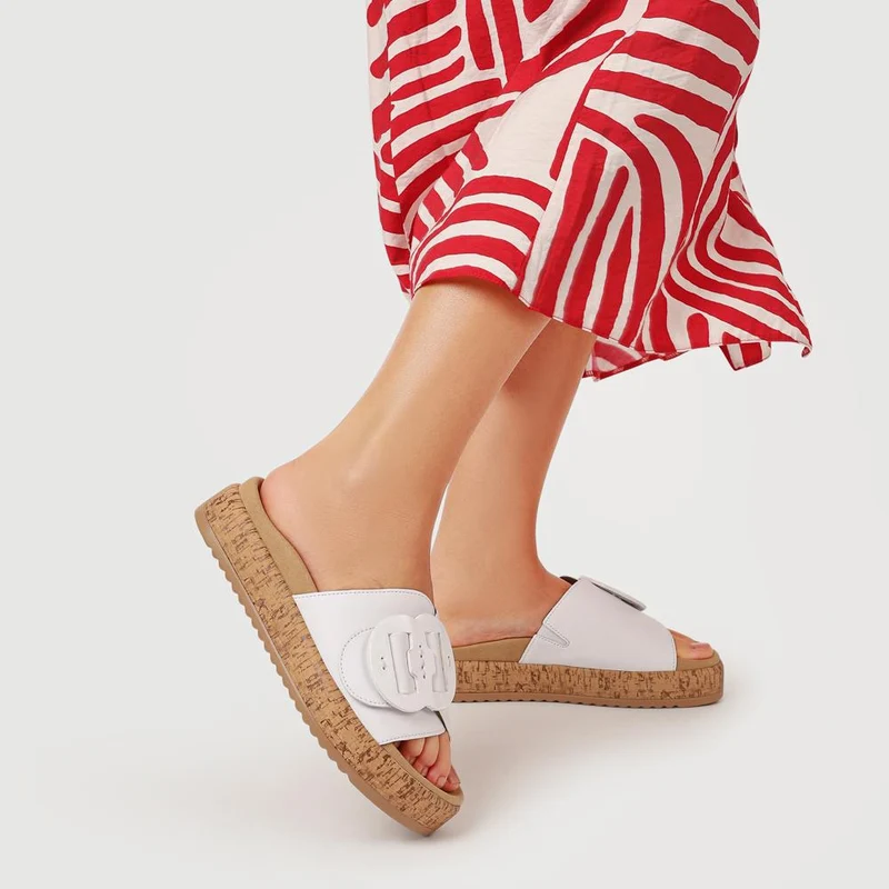 Kirby Gabor Touch Fasten Leather Mule Sandals - GAB41530 / 327 038 - White