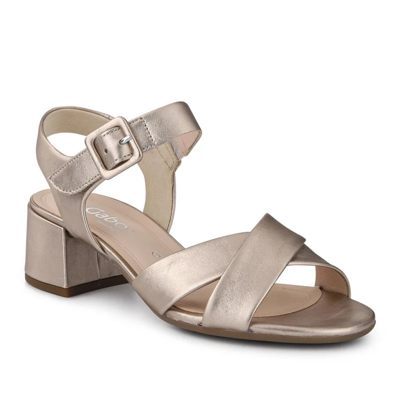 Block-Heeled Smart Sandals - GAB41534 / 327 284 - Silver Shimmer