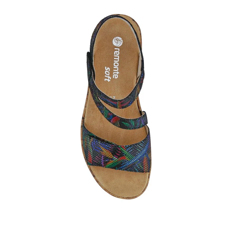 Chunky-Sole Leather Sandals - DRS41512 / 327 090 - Black Multi